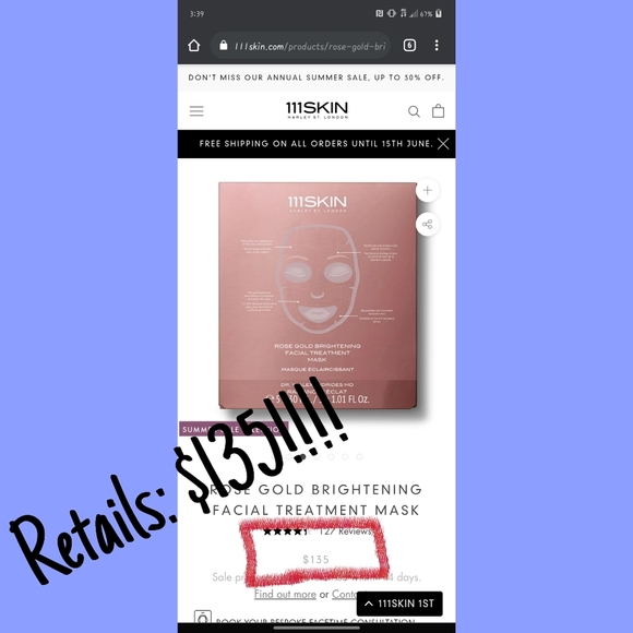 𝅺111 Skin's Rose Gold Face Masks